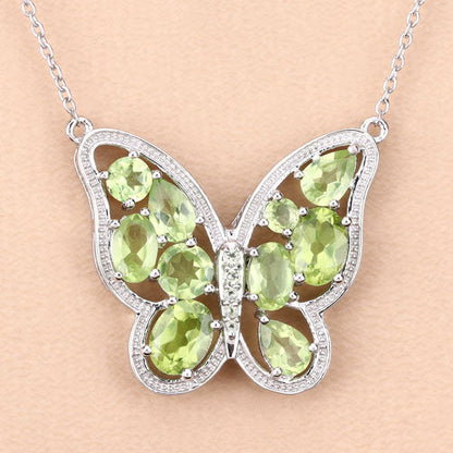 4.65 Carat Genuine Peridot .925 Sterling Silver Necklace