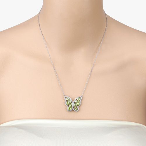 4.65 Carat Genuine Peridot .925 Sterling Silver Necklace