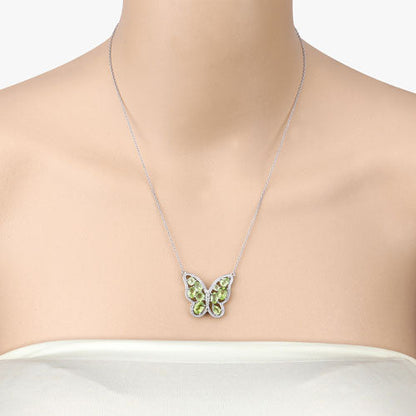 4.65 Carat Genuine Peridot .925 Sterling Silver Necklace