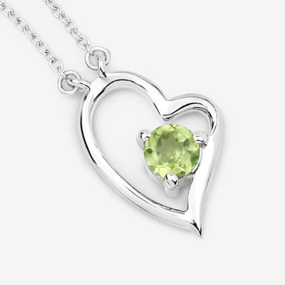 0.51 Carat Genuine Peridot .925 Sterling Silver Necklace