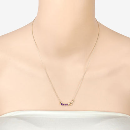 0.24 Carat Genuine Amethyst .925 Sterling Silver Necklace