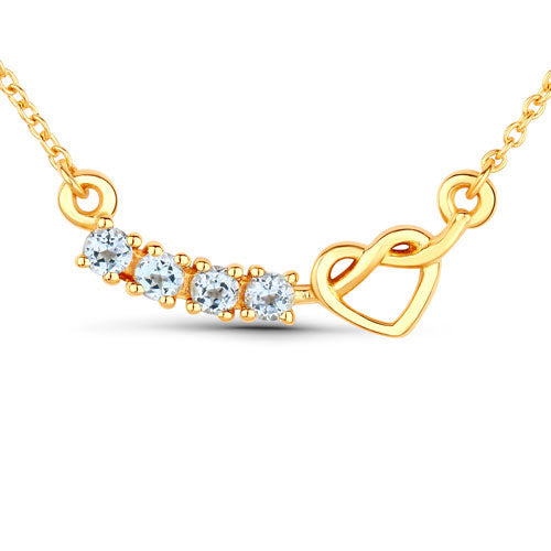 0.30 Carat Genuine Blue Topaz .925 Sterling Silver Necklace