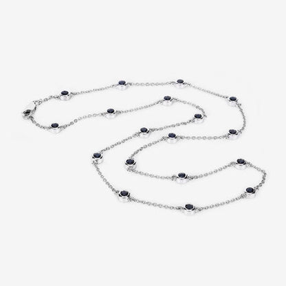 1.98 Carat Genuine Blue Sapphire .925 Sterling Silver Necklace