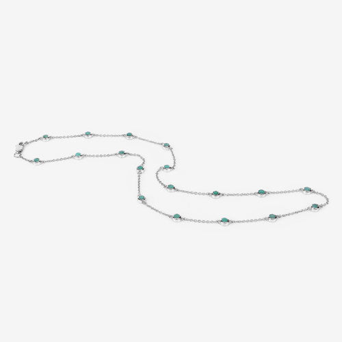 1.80 Carat Genuine Emerald .925 Sterling Silver Necklace