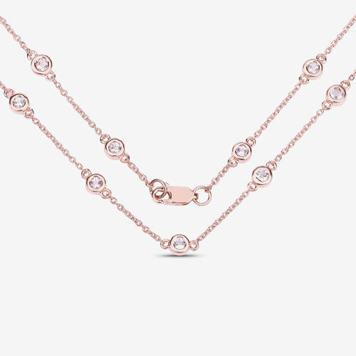 1.62 Carat Genuine Morganite .925 Sterling Silver Necklace