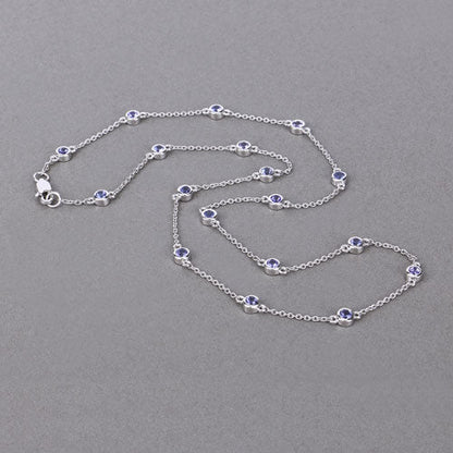 1.80 Carat Genuine Tanzanite .925 Sterling Silver Necklace