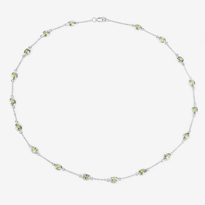 6.30 Carat Genuine Peridot .925 Sterling Silver Necklace