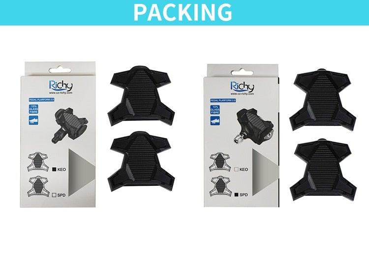 New Upgrade Road Bike Clipless Pedal Platform Adapter Convert For Look System Bicycle Clip Pedal Adaptor Converts Clipless Into Flat Pedals No Cleats Needed Adding Grip And Comfort