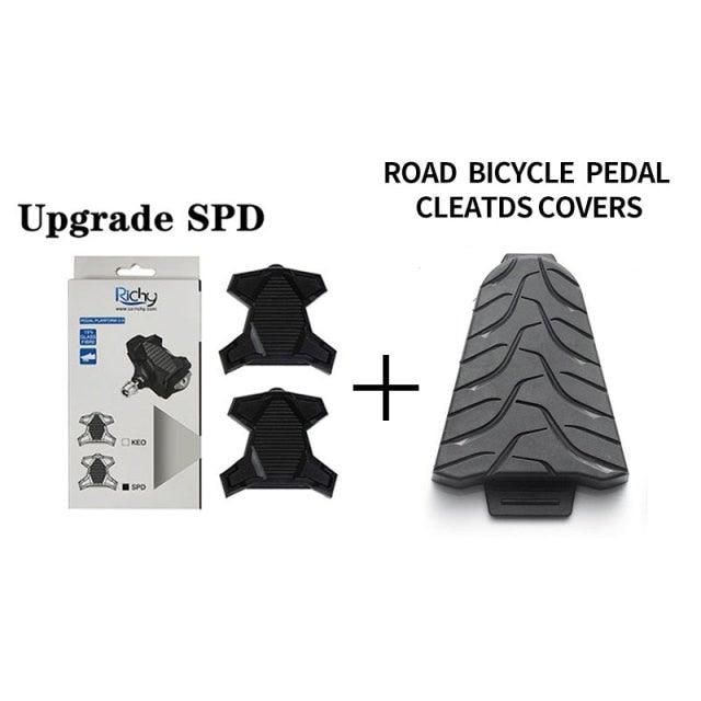 New Upgrade Road Bike Clipless Pedal Platform Adapter Convert For Look System Bicycle Clip Pedal Adaptor Converts Clipless Into Flat Pedals No Cleats Needed Adding Grip And Comfort