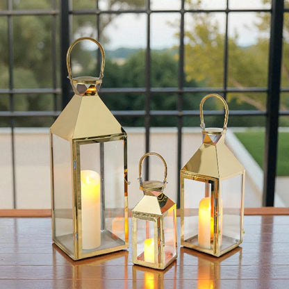 26"&19"& 13" High Elegant Candle Lantern Metal Lanterns for Versatile Indoor & Outdoor