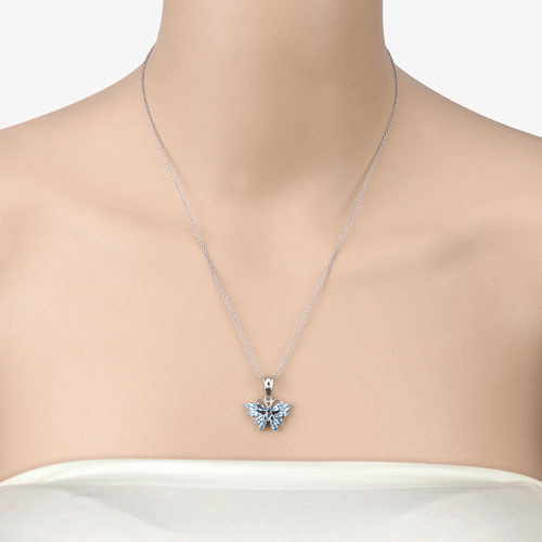 1.76 Carat Genuine Swiss Blue Topaz .925 Sterling Silver Pendant
