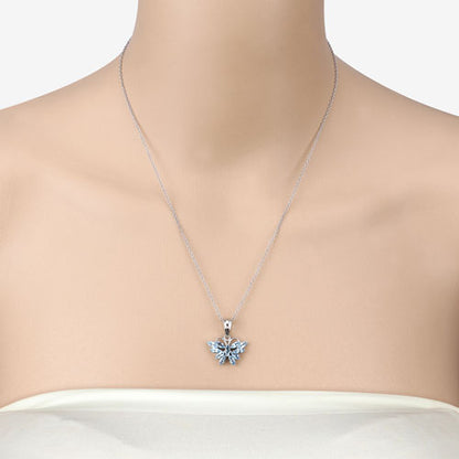 1.76 Carat Genuine Swiss Blue Topaz .925 Sterling Silver Pendant