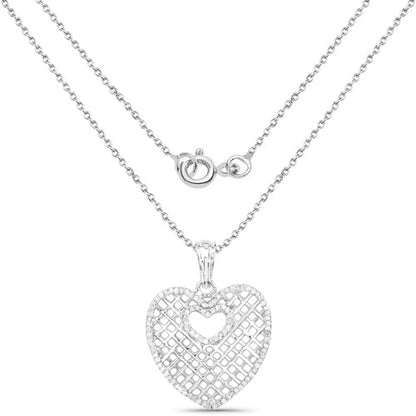 0.52 Carat Genuine White Diamond .925 Sterling Silver Pendant