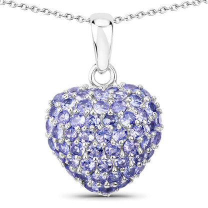 7.00 Carat Genuine Tanzanite .925 Sterling Silver Pendant