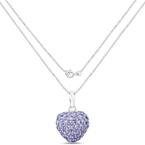 7.00 Carat Genuine Tanzanite .925 Sterling Silver Pendant