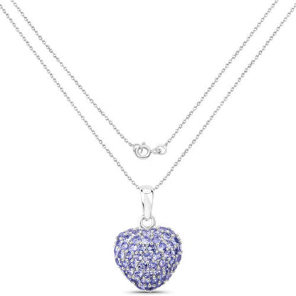 7.00 Carat Genuine Tanzanite .925 Sterling Silver Pendant