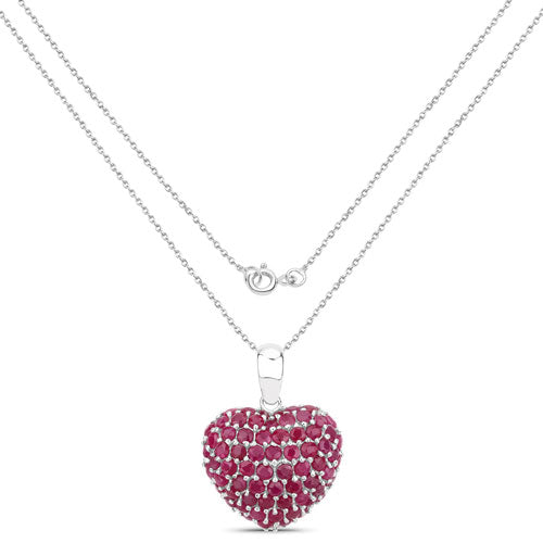 8.58 Carat Genuine Ruby .925 Sterling Silver Pendant