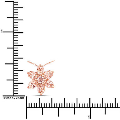 0.99 Carat Genuine Morganite 10K Rose Gold Pendant