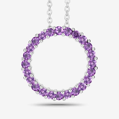 0.72 Carat Genuine Amethyst .925 Sterling Silver Pendant