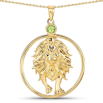 0.24 Carat Genuine Peridot .925 Sterling Silver Pendant
