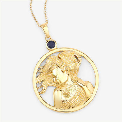 0.27 Carat Genuine Blue Sapphire .925 Sterling Silver Pendant