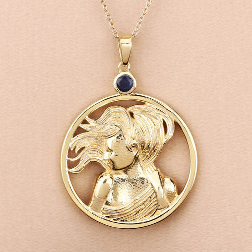 0.27 Carat Genuine Blue Sapphire .925 Sterling Silver Pendant