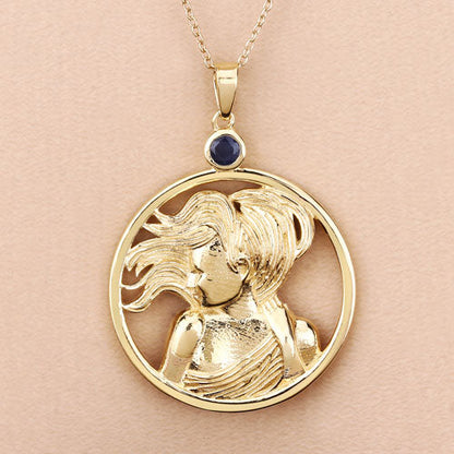 0.27 Carat Genuine Blue Sapphire .925 Sterling Silver Pendant