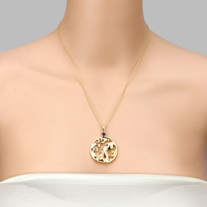 0.24 Carat Genuine Amethyst .925 Sterling Silver Pendant