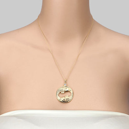 0.22 Carat Genuine Aquamarine .925 Sterling Silver Pendant