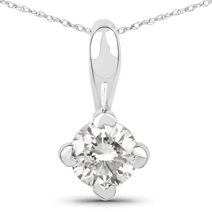 0.33 Carat Genuine Lab Grown Diamond 14K White Gold Pendant