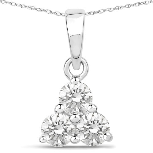 0.51 Carat Genuine Lab Grown Diamond 14K White Gold Pendant