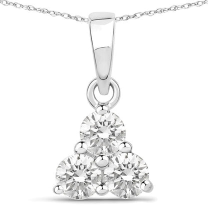 0.51 Carat Genuine Lab Grown Diamond 14K White Gold Pendant