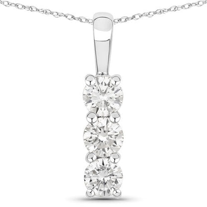 0.75 Carat Genuine Lab Grown Diamond 14K White Gold Pendant