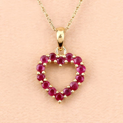 0.43 Carat Genuine Ruby 10K Yellow Gold  Pendant
