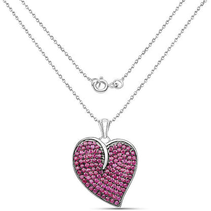 4.98 Carat Genuine Ruby .925 Sterling Silver Pendant