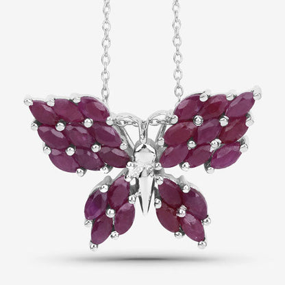 3.12 Carat Genuine Ruby .925 Sterling Silver Pendant