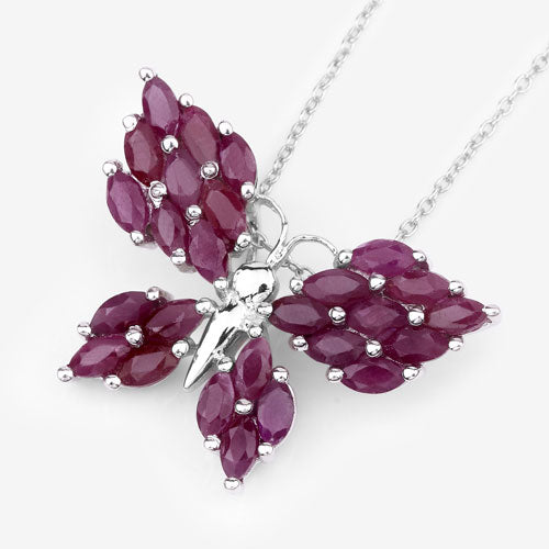 3.12 Carat Genuine Ruby .925 Sterling Silver Pendant