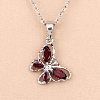 0.80 Carat Genuine Garnet .925 Sterling Silver Pendant