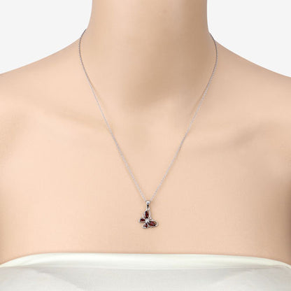0.80 Carat Genuine Garnet .925 Sterling Silver Pendant