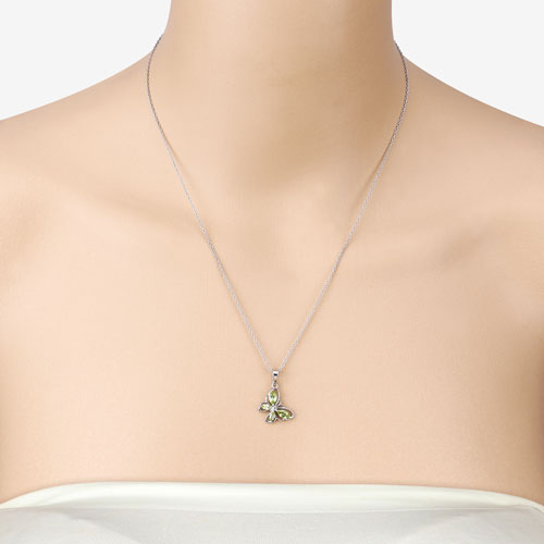 0.64 Carat Genuine Peridot .925 Sterling Silver Pendant