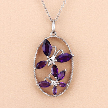 2.12 Carat Genuine Amethyst .925 Sterling Silver Pendant