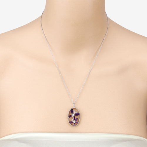 2.12 Carat Genuine Amethyst .925 Sterling Silver Pendant