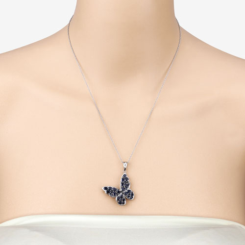4.36 Carat Genuine Blue Sapphire .925 Sterling Silver Pendant