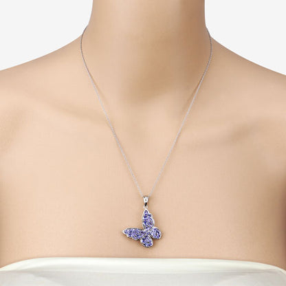 3.78 Carat Genuine Tanzanite .925 Sterling Silver Pendant