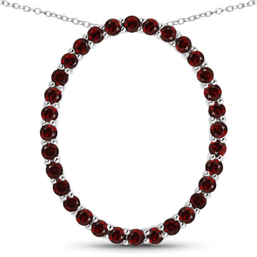 3.52 Carat Genuine Garnet .925 Sterling Silver Pendant