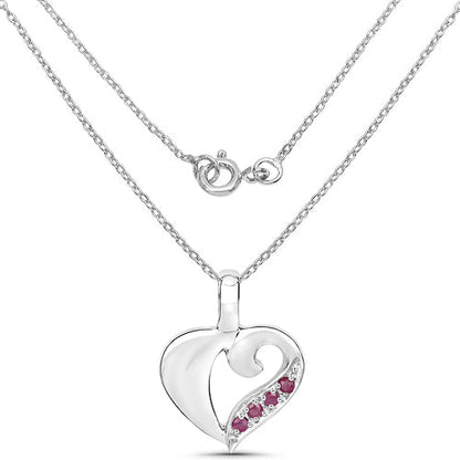 0.18 Carat Genuine Ruby .925 Sterling Silver Pendant