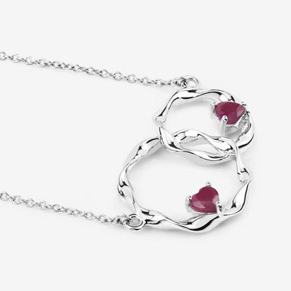 0.70 Carat Genuine Ruby .925 Sterling Silver Pendant