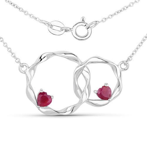 0.70 Carat Genuine Ruby .925 Sterling Silver Pendant