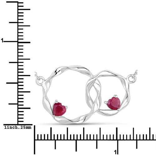0.70 Carat Genuine Ruby .925 Sterling Silver Pendant