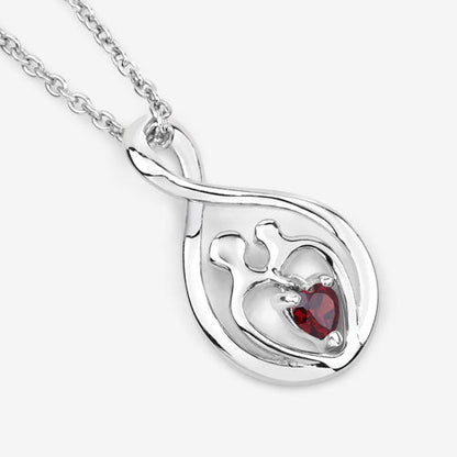 0.14 Carat Genuine Garnet .925 Sterling Silver Pendant